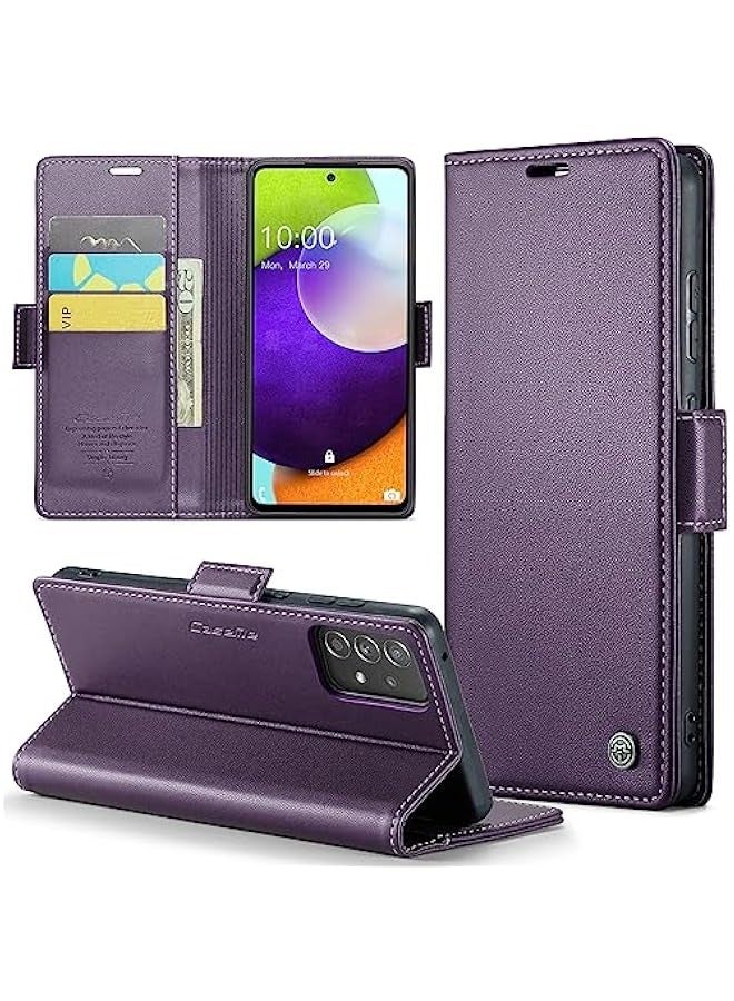 Samsung Galaxy A52 5G\/A52s 5G RFID Blocking Wallet Case - Purple - Image 1