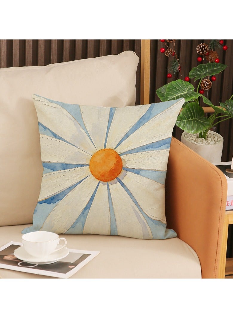 4 Pcs Daisy Printed Pillow Covers 45*45cm Home Sofa Bedroom Decor Cushion Cases Only Covers - Image 3