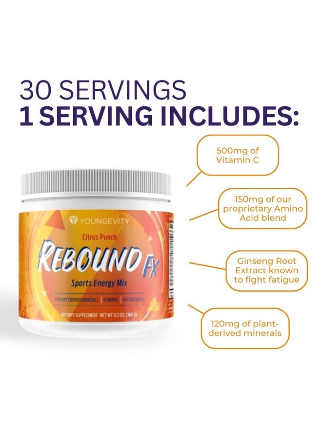 youngevity Rebound Fx Citrus Powder, 360g - Supplement for Energy, Enriched with Vitamins, Minerals and Antioxidants - Immune System Booster Powder - Energy Vitamins Drink Mix for Women & Men  - Image 5