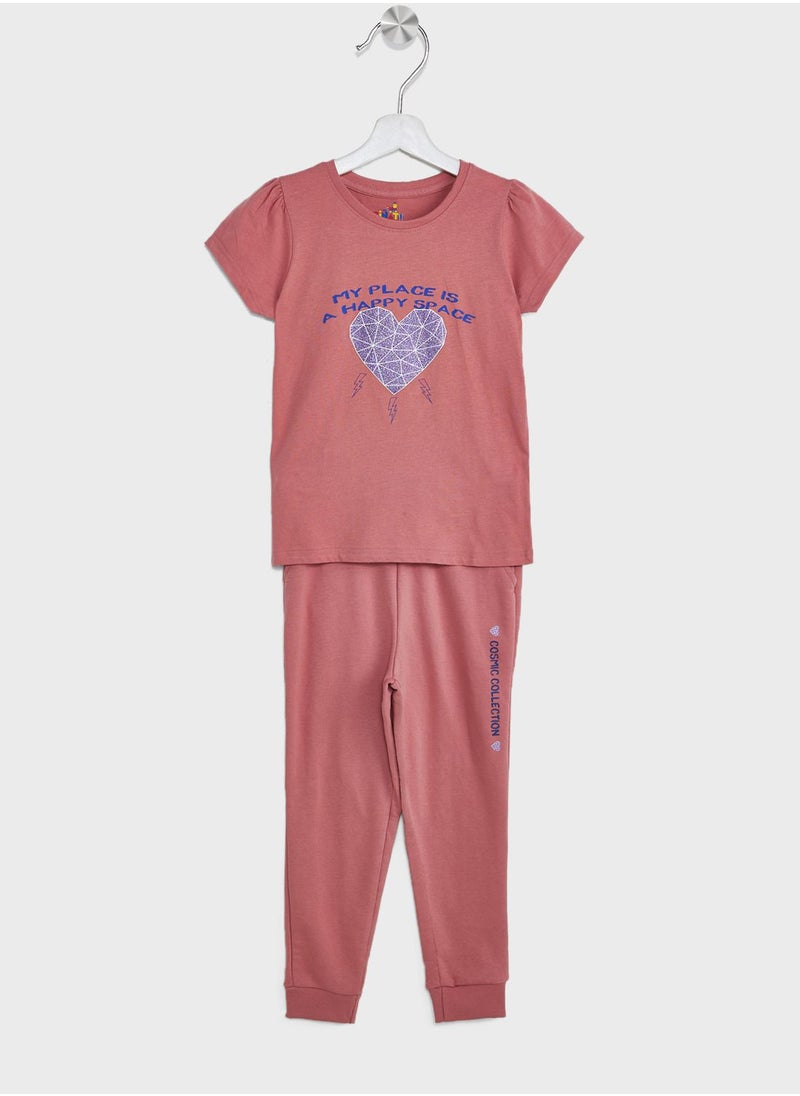 Pinata - Casual T-Shirt & Joggers Set For Girls - Image 1