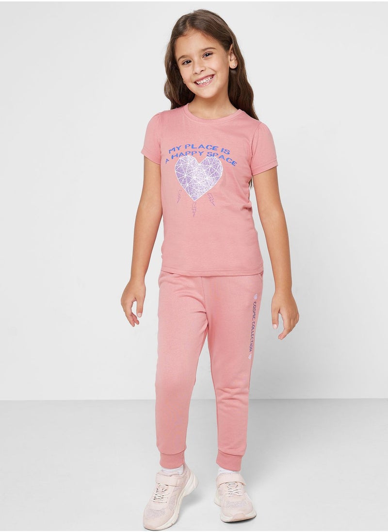 Pinata - Casual T-Shirt & Joggers Set For Girls - Image 1