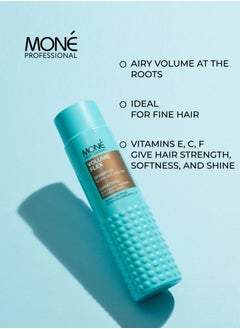 MONE Professional Volume Flex Shampoo For Thin, Dull, And Weak Hair - Lightweight Conditioning And Extra Volume, Enhances Natural Hair Movement, Vitality, Softness And Lightness, Special Ingredients: Vitamin Complex E, C, F Known For Moisturizing, Antioxidant And Smoothing Properties, Neutral Fragrance With Citrus Notes, 300 Ml  - Image 2