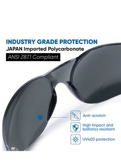 Y&D Tinted Safety Glasses, 12 pairs per box Eyewear Protective Glasses Goggle, Strong Impact Resistant Lens for Laboratory, Construction,gardening, Industrial Safety, Craft,Clear  - Image 2