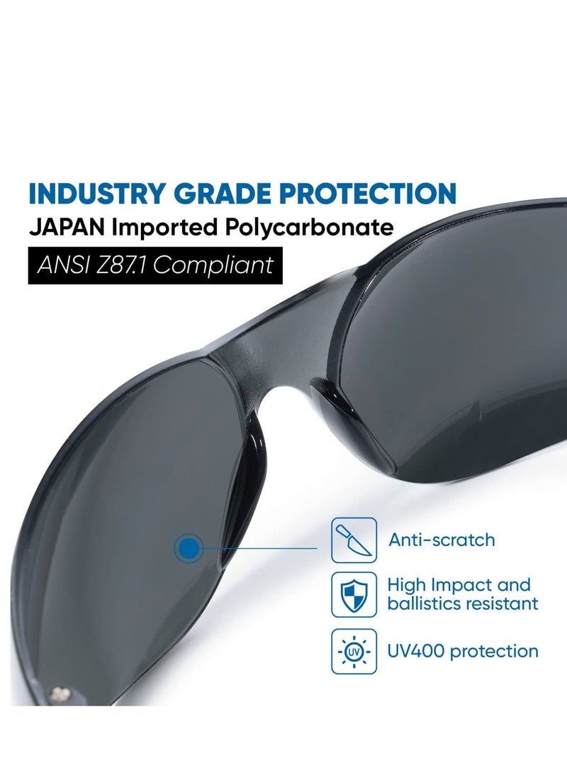 Y&D Tinted Safety Glasses, 12 pairs per box Eyewear Protective Glasses Goggle, Strong Impact Resistant Lens for Laboratory, Construction,gardening, Industrial Safety, Craft,Clear  - Image 2