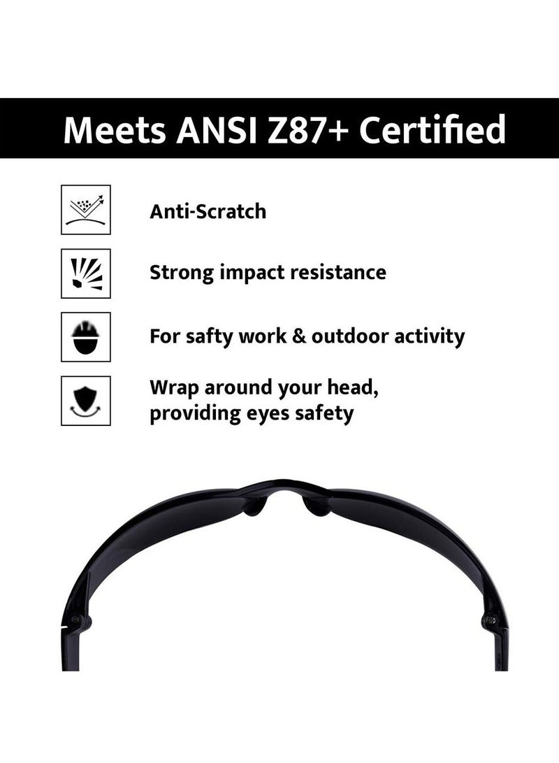 Y&D Tinted Safety Glasses, 12 pairs per box Eyewear Protective Glasses Goggle, Strong Impact Resistant Lens for Laboratory, Construction,gardening, Industrial Safety, Craft,Clear  - Image 5