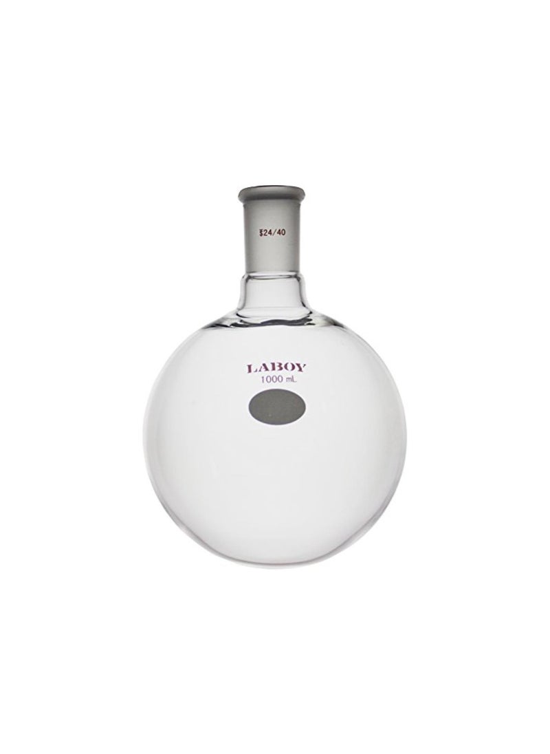 Generic - Glass 1000mL Single Neck Round Bottom Boiling Flask Heavy Wall with 24/40 Joint Heating Reaction Receiving Flask Organic Chemistry Lab Glassware - Image 1