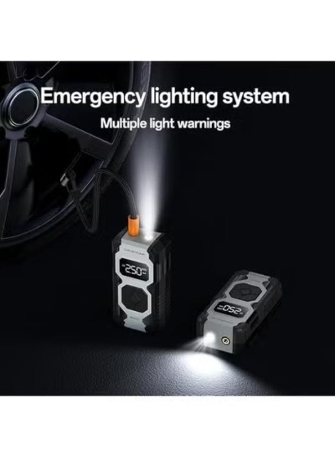 Portable electric air pump with 7800mAh battery, 5 inflation modes, preset pressure, digital display, and LED light for tires and balls - Image 3