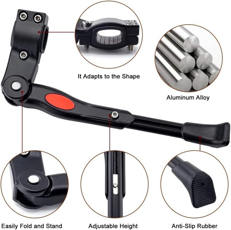 Bukela Bicycle Kickstand - Adjustable Bike Kickstand, Aluminium Alloy Bicycle Side Kickstand, Universal Rear Bike Kickstand for 20 22 24 26 Inch Mountain Bike, Road Bike - Image 2