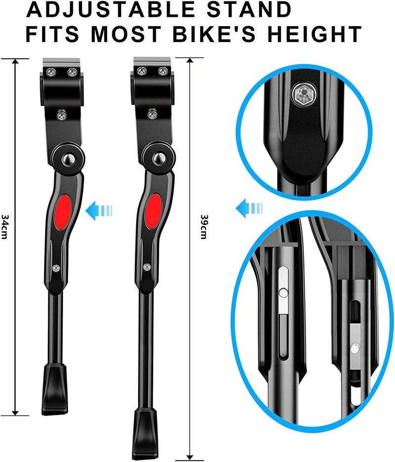 Bukela Bicycle Kickstand - Adjustable Bike Kickstand, Aluminium Alloy Bicycle Side Kickstand, Universal Rear Bike Kickstand for 20 22 24 26 Inch Mountain Bike, Road Bike - Image 4