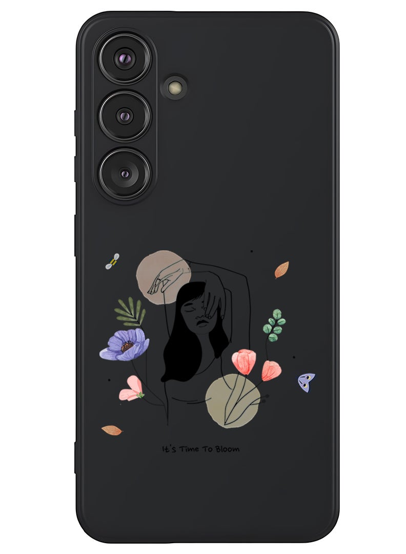 Theodor Protective Slim Fit Case Liquid Silicone Cover with Full Body Protection Anti-Scratch Shockproof Case For Samsung Galaxy S25 (Black) - Bloom2 - Image 1