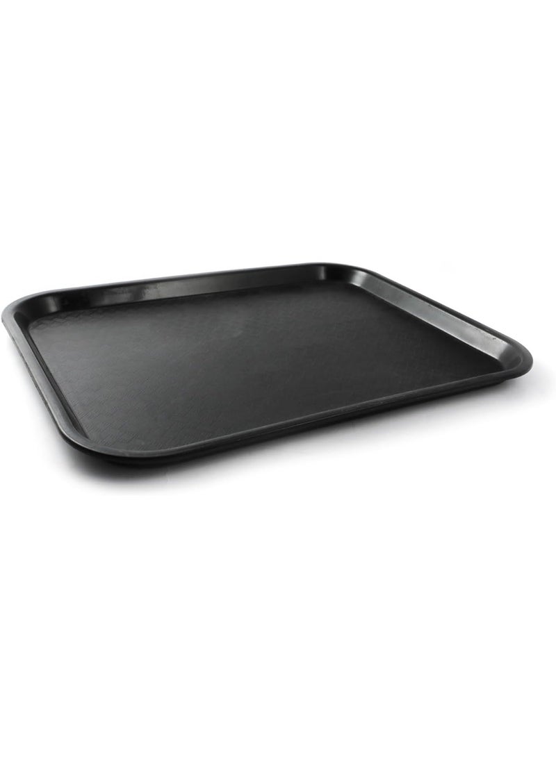 B&S BRIGHTSTONE B&S Rectangular Shape Plastic Fast Food Tray | Durable Serving Tray for Restaurants, Cafes & Food Courts, Black - Image 1