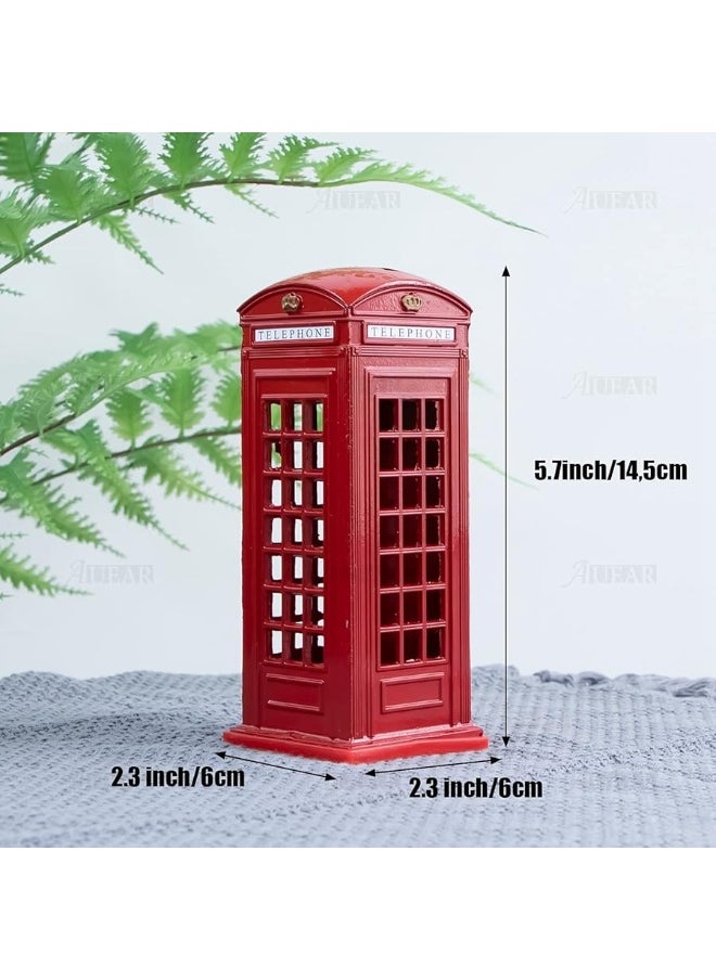 AUEAR - AUEAR, Delicate Lovely London Money Metal Alloy Piggy Bank Coin Box Change Souvenir Gift Box Home Decoration (Red Telephone Booth) - Image 1