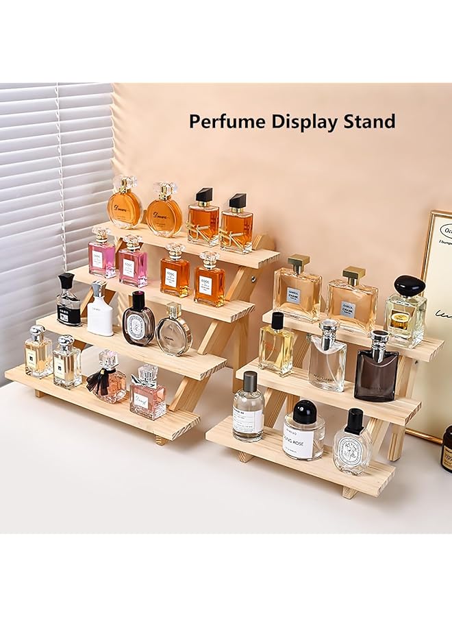 erorex 4 Tier Wooden Display Riser Step Perfume Organizer Versatile Display Stand Shelf For Fragrance Skincare Figurine Dessert Use For Vanity Tabletop Cabinet - Image 5