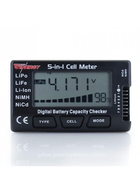 Tenergy 5-In-1 Battery Meter, Intelligent Cell Meter Digital Battery Checker Battery Balancer For Lipo / Lifepo4 / Li-Ion/Nicd/Nimh Battery Packs
