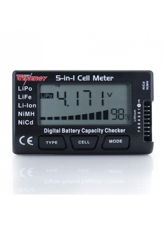 Tenergy - Tenergy 5-In-1 Battery Meter, Intelligent Cell Meter Digital Battery Checker Battery Balancer For Lipo / Lifepo4 / Li-Ion/Nicd/Nimh Battery Packs - Image 1