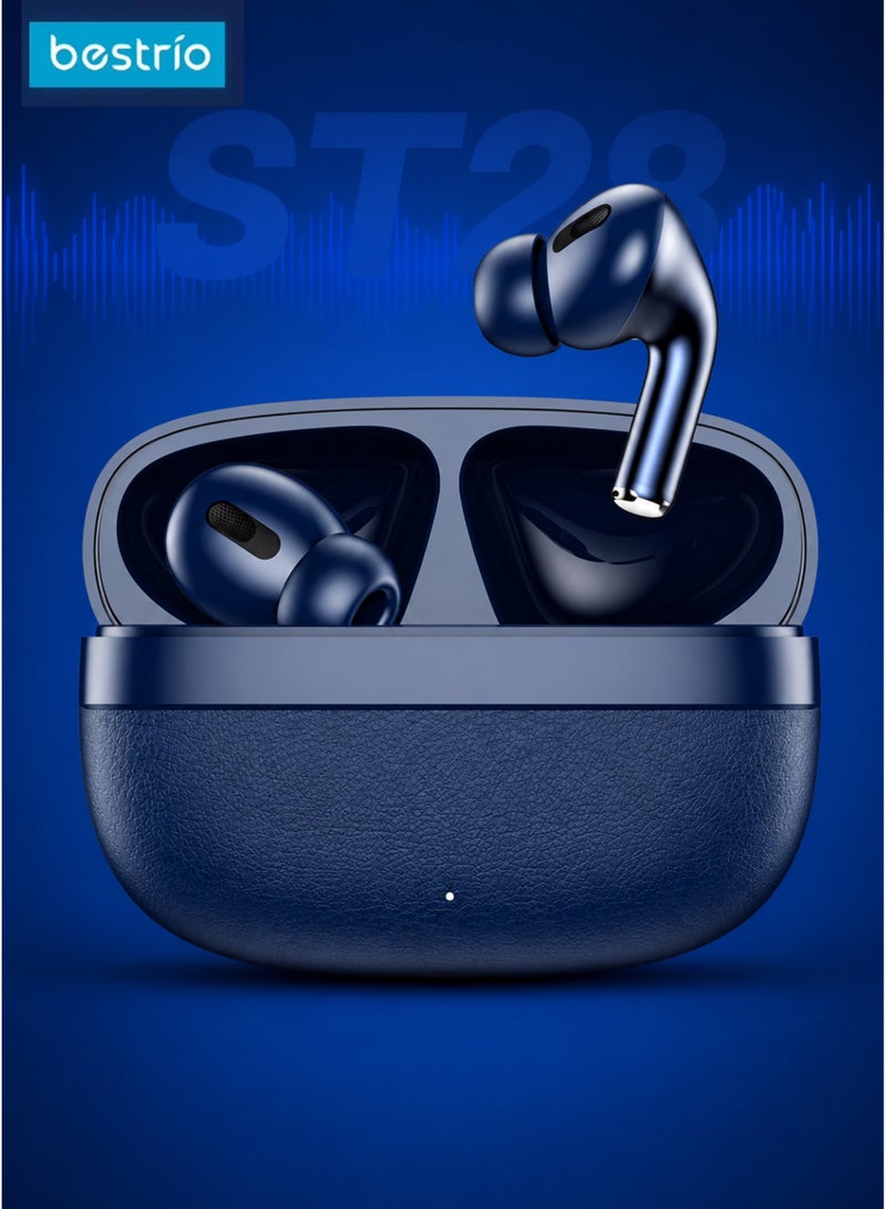 Bestrio ST23 Bluetooth 5.4 True Wireless Earbuds | ENC Noise Reduction | Hi-Fi Stereo Sound | IP55 Water Resistant | Touch Control | 20 Hours Playback | Fast Charging | USB-C | Blue - Image 1