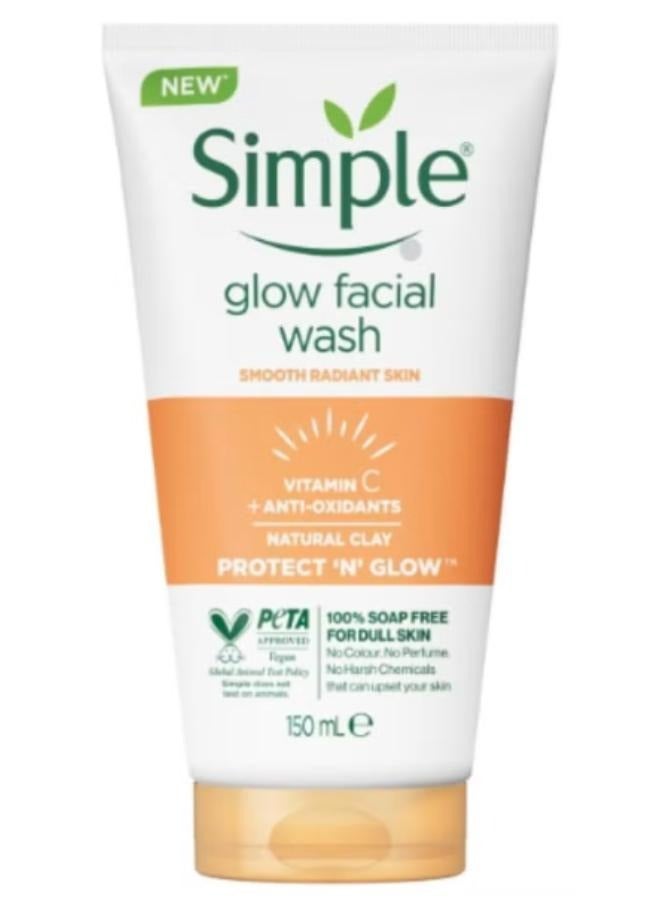 Simple Glow & Protect Face Wash for Smooth Shiny Skin - 150 ml