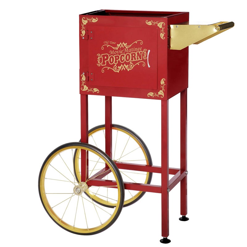 Great Northern Popcorn Company Popcorn Cart  Matinee Replacement Stand for 8Ounce Poppers with Shelf Push Handle and BicycleStyle Wheels by Great Northern Popcorn Red 