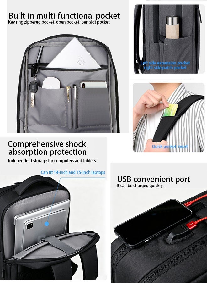 حقائب ظهر بيت نور المزودة بمنافذ شحن USB مناسبة للسفر، والتنقلات اليومية، ورحلات العمل، والاستخدام المكتبي. تتميز هذه الحقائب بأنها مقاومة للماء، وتحتوي على جيوب متعددة، وهي حقائب ظهر خفيفة الوزن مناسبة للأعمال، وحقائب ظهر مقاومة للماء، وحقائب ظهر سميكة لحماية أجهزة الكمبيوتر المحمولة. - Image 5