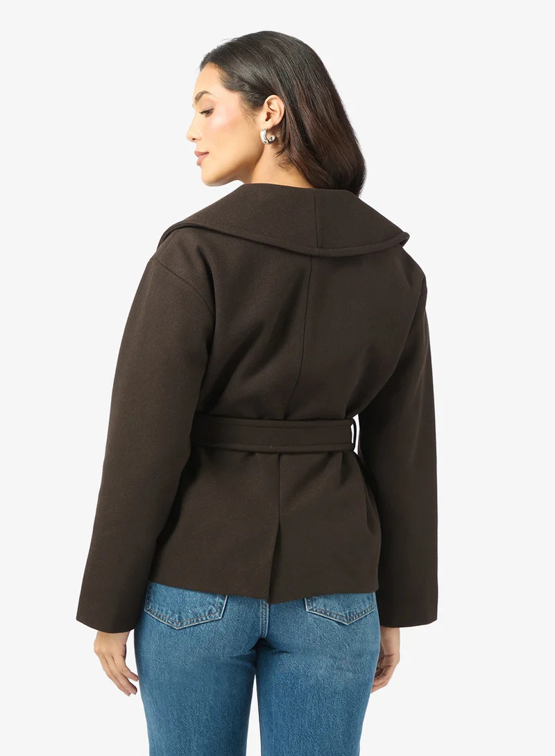 VERO MODA V Neck Coat With Belt