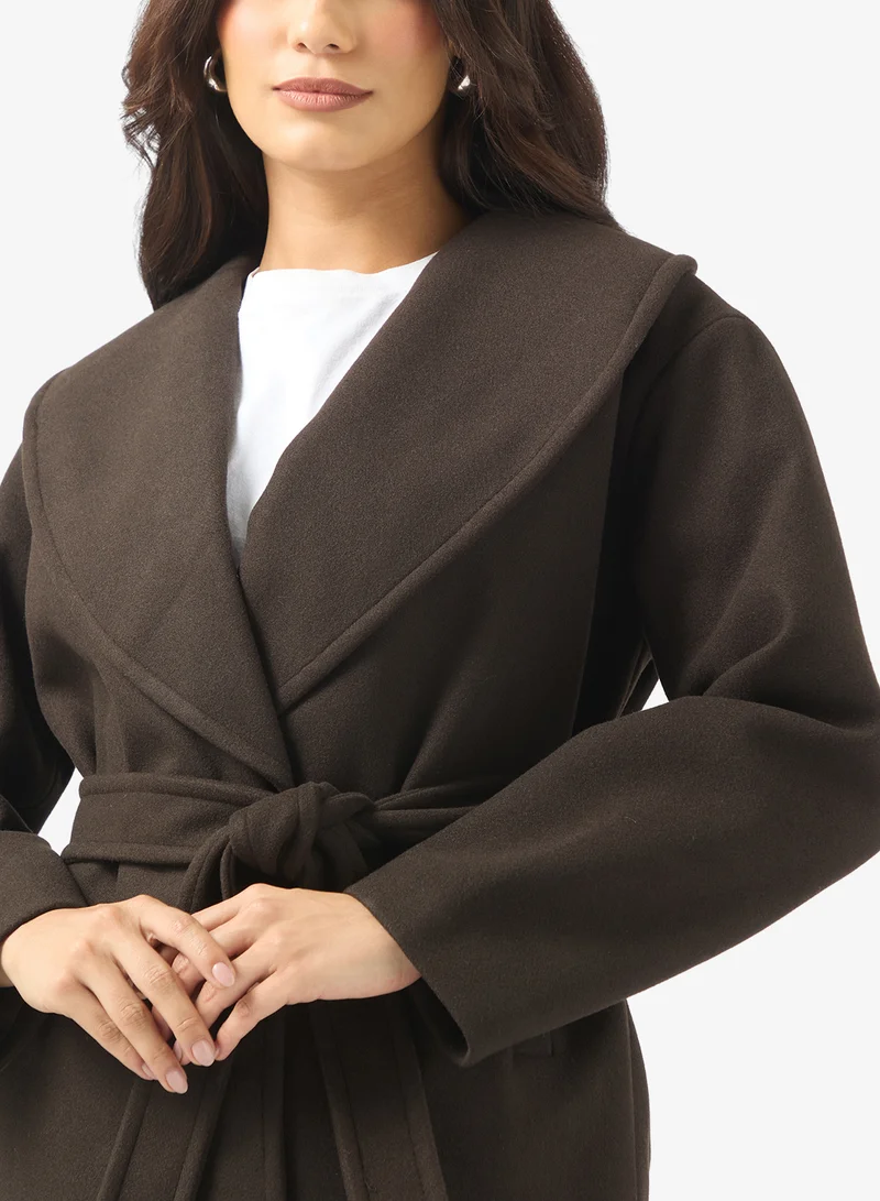 VERO MODA V Neck Coat With Belt