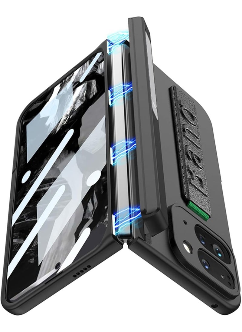 General - Google Pixel Fold 2 Case, Leather Case with [Hinge Protection] [Screen Protector] [Built-in Kickstand] Ultra-Thin Shockproof Cover Case with Hand Strap - Image 1