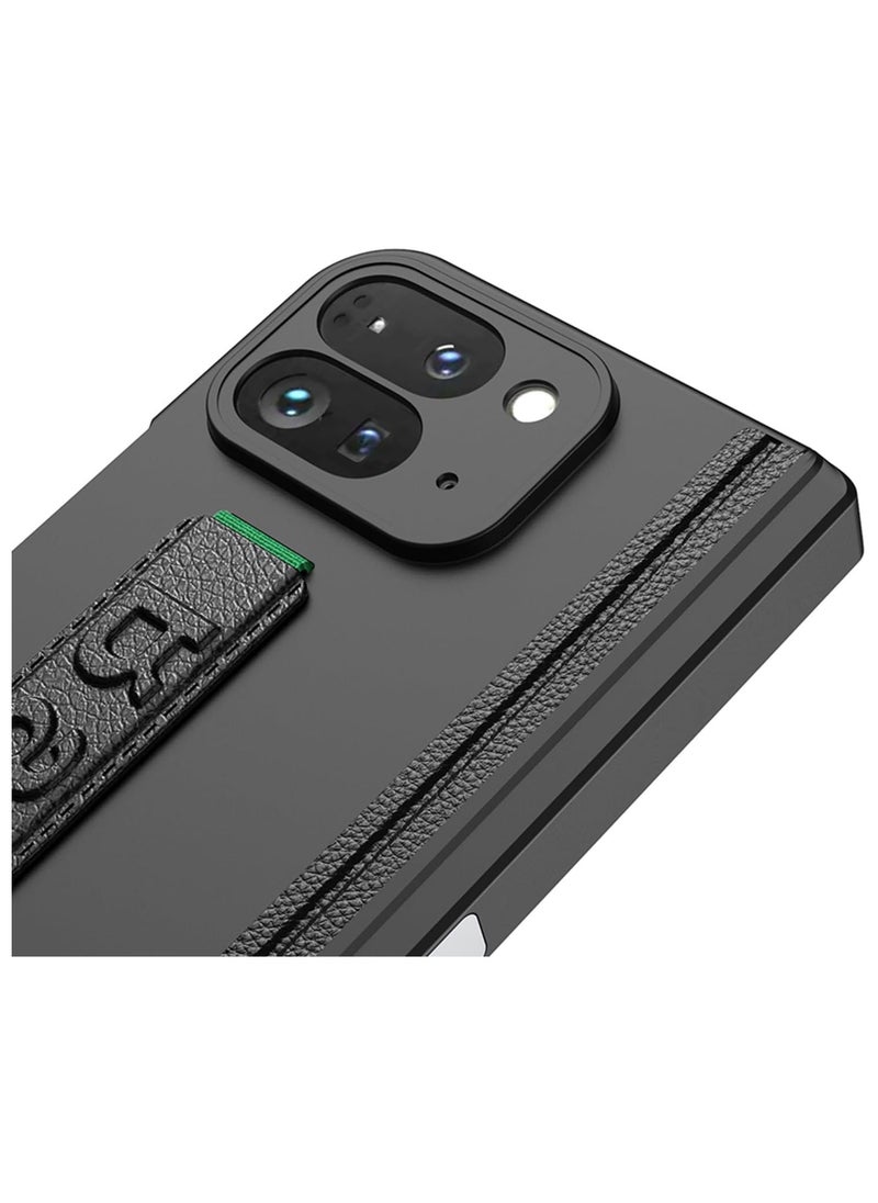 General - Google Pixel Fold 2 Case, Leather Case with [Hinge Protection] [Screen Protector] [Built-in Kickstand] Ultra-Thin Shockproof Cover Case with Hand Strap - Image 1