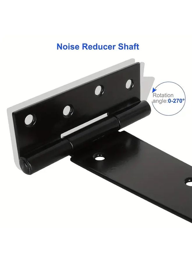 10 Inch Heavy Duty T Hinges With Brackets 6 Packs Rust Resistant Black Metal Door Hinges For Gates - Image 2