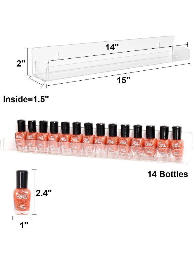 TPGP 6 Tiers Acrylic Nail Polish Organiser Shelf Wall Mount Storage Display Stand Rack For Nail Polish Essential Cosmetic/Makeup Storage Perfume Holder Up to 90 Bottles - Image 3