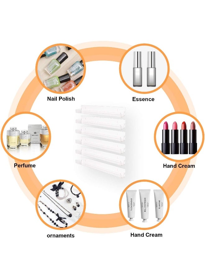 TPGP 6 Tiers Acrylic Nail Polish Organiser Shelf Wall Mount Storage Display Stand Rack For Nail Polish Essential Cosmetic/Makeup Storage Perfume Holder Up to 90 Bottles - Image 2