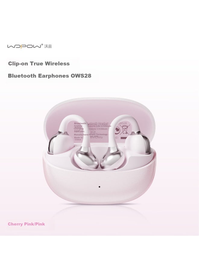 Wopow Ows28 Lingxing Bluetooth 6.0 Clip-on Open-ear Noise-cancelling Sports Running Earphones Pink - Image 2