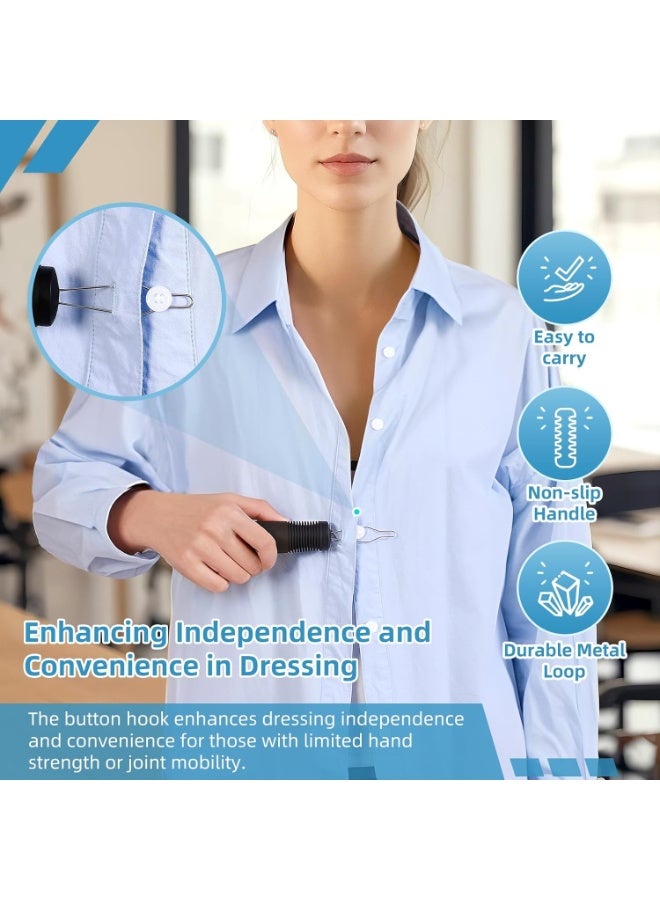 Button Hook and Zipper Pull One Hand Buttons aids Button Assist Device - Image 2