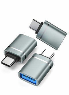 USB C to USB Adapter 3-Pack USB C Male to USB 3.0 Female Adapter  Compatible with iMac 2021, iPad Pro 2021, MacBook Pro 2020 , MacBook Air 2020 and Other Type C or Thunderbolt 3 Devices Gray