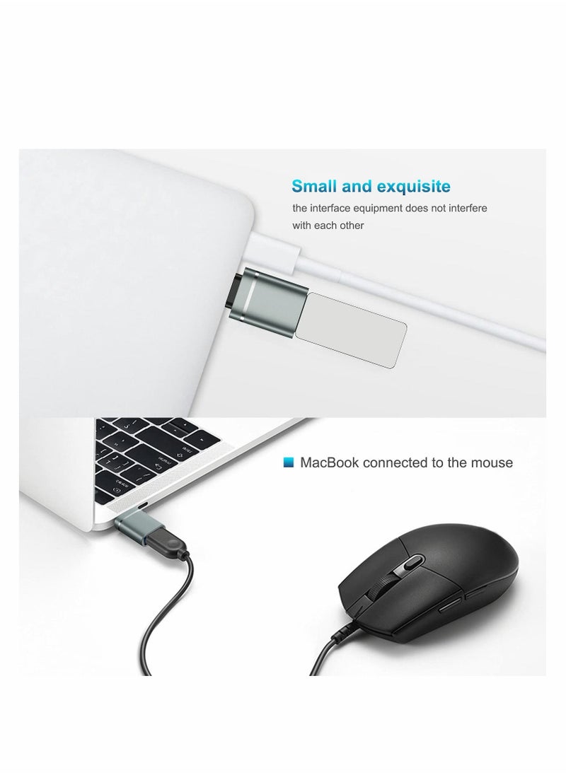 KASTWAVE - USB C to USB Adapter 3-Pack USB C Male to USB 3.0 Female Adapter  Compatible with iMac 2021, iPad Pro 2021, MacBook Pro 2020 , MacBook Air 2020 and Other Type C or Thunderbolt 3 Devices Gray - Image 1