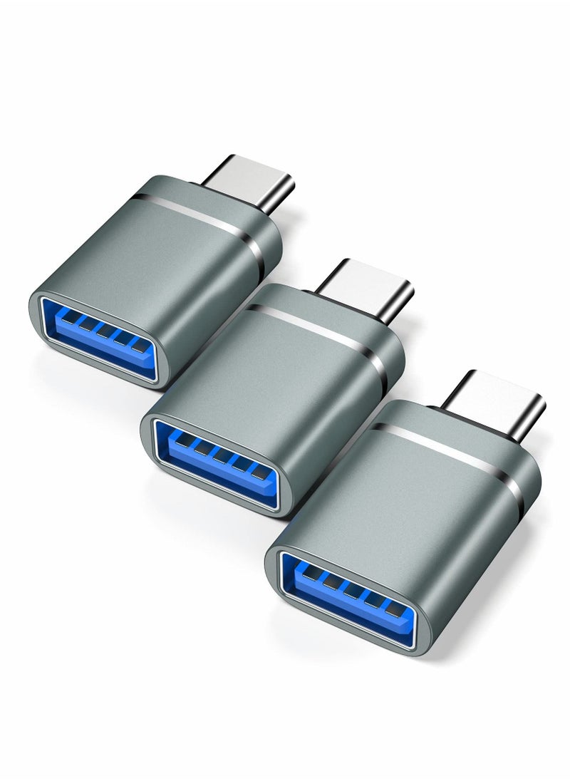 KASTWAVE - USB C to USB Adapter 3-Pack USB C Male to USB 3.0 Female Adapter  Compatible with iMac 2021, iPad Pro 2021, MacBook Pro 2020 , MacBook Air 2020 and Other Type C or Thunderbolt 3 Devices Gray - Image 1