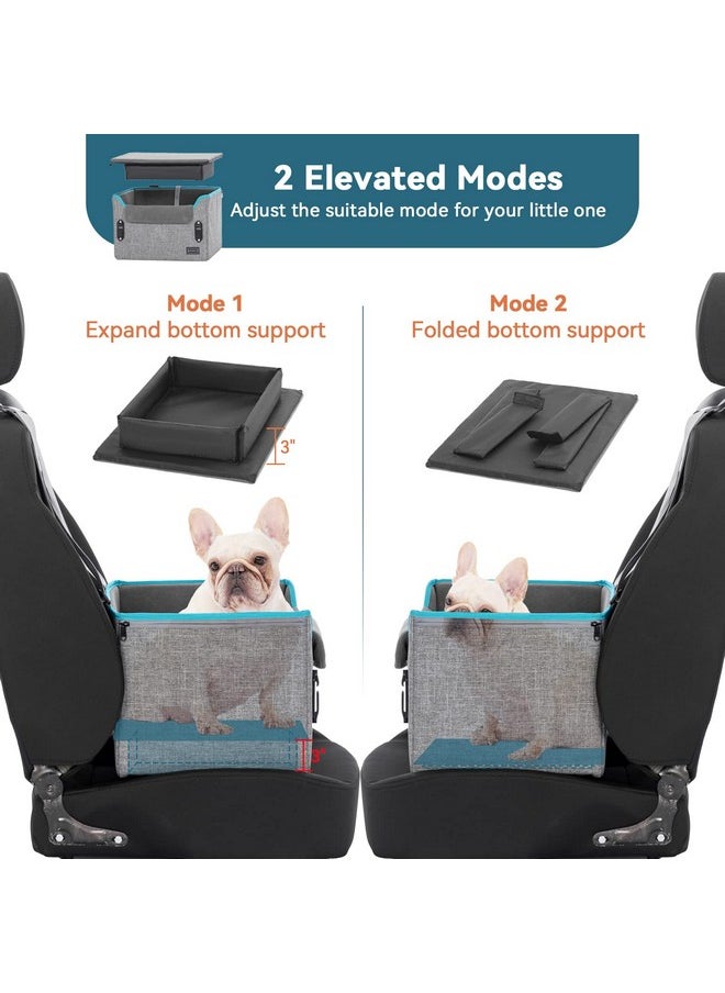 Petsfit Dog Car Seats For Small Dogs, Portable Dog Booster Car Seat With Patent Safe Buckles, ClipOn Leash, Suitable For Small Pets Up To 25Lbs (Grey)  - Image 5