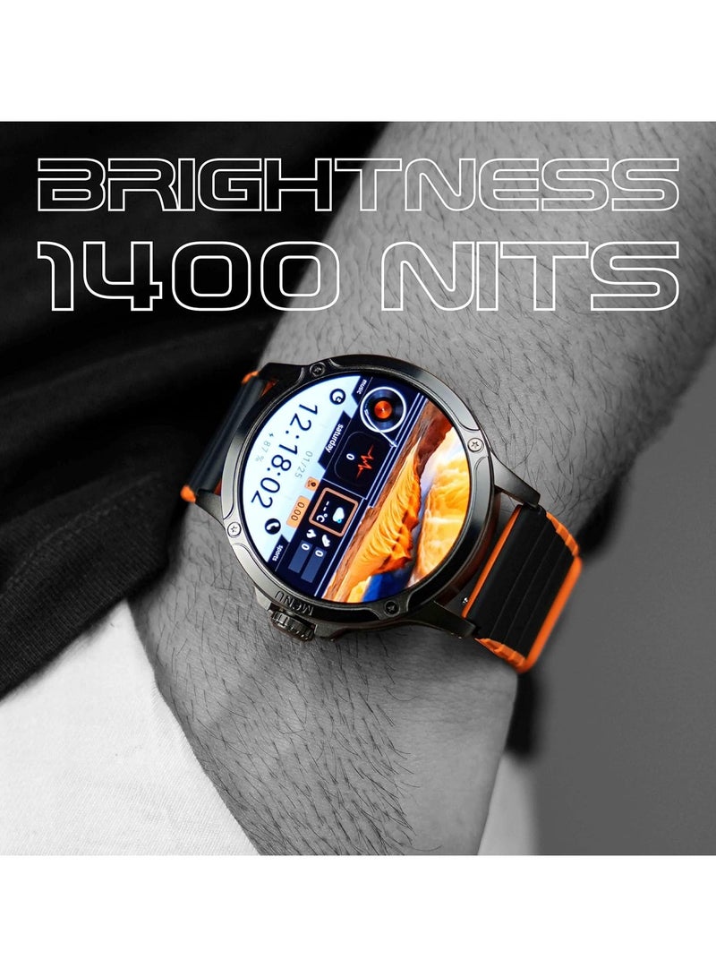 Maxwell MW Alpha Smart Watch, 40 Days Standby Time, Dial/Answer Calls, SMS BT5.2, IP68 Waterproof, Super AMOLED Retina Screen, 100+ Sports Mode, Compatible with iOS & Android, Unisex (Black/Orange) - Image 4