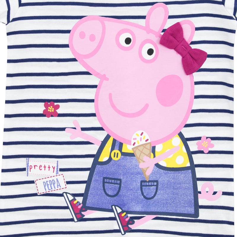 Peppa Pig Girls T-Shirt 3T White - Image 2