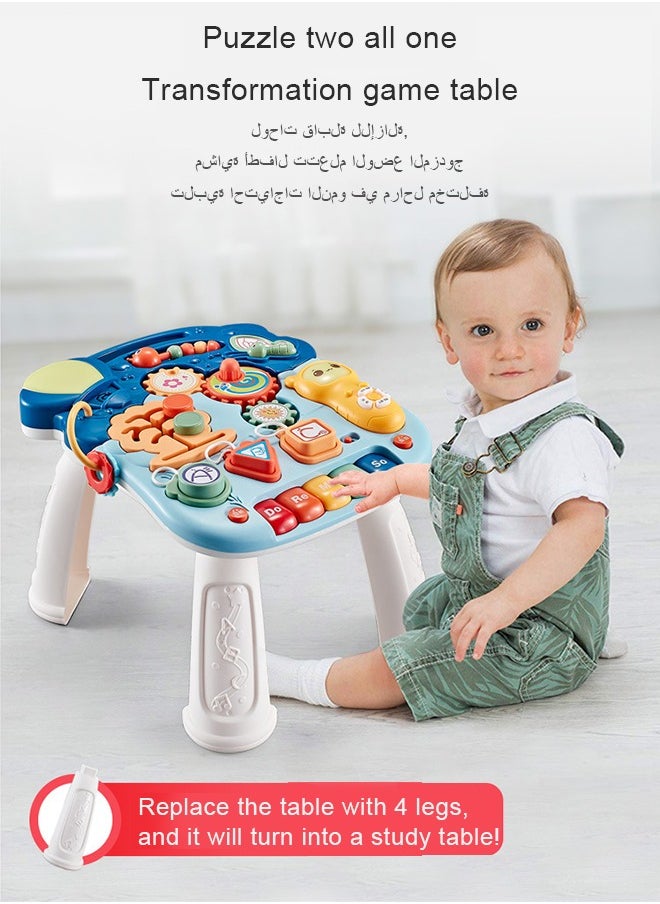 LO.BABY.VE - 2-In-1 Multifunctional Sit-To-Stand Early Educational Child Activity Center Learning Baby Walker With Removable Play Panel, Music Learning Toy - Image 1