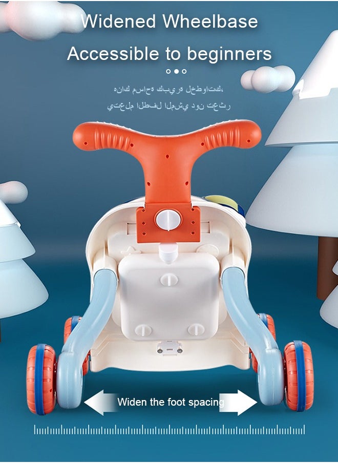 LO.BABY.VE - 2-In-1 Multifunctional Sit-To-Stand Early Educational Child Activity Center Learning Baby Walker With Removable Play Panel, Music Learning Toy - Image 1