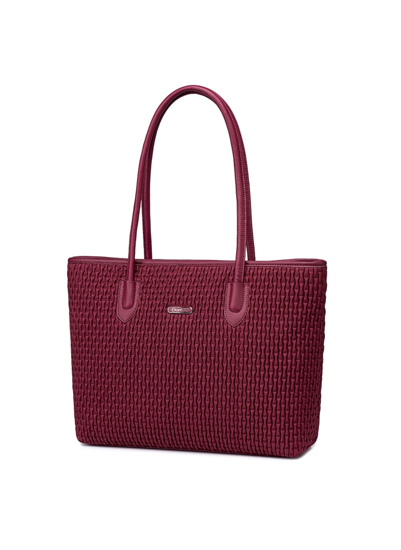 Chantria Premium Lightweight Tote Bag for Women Water Resistant Multifunctional Hand Bag with Separate Laptop and Tablet Compartment, CB00800-Burgundy  - Image 1