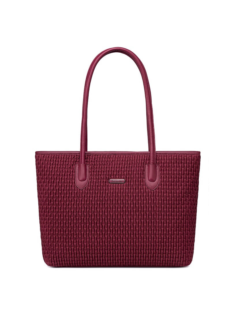 Chantria Premium Lightweight Tote Bag for Women Water Resistant Multifunctional Hand Bag with Separate Laptop and Tablet Compartment, CB00800-Burgundy  - Image 2