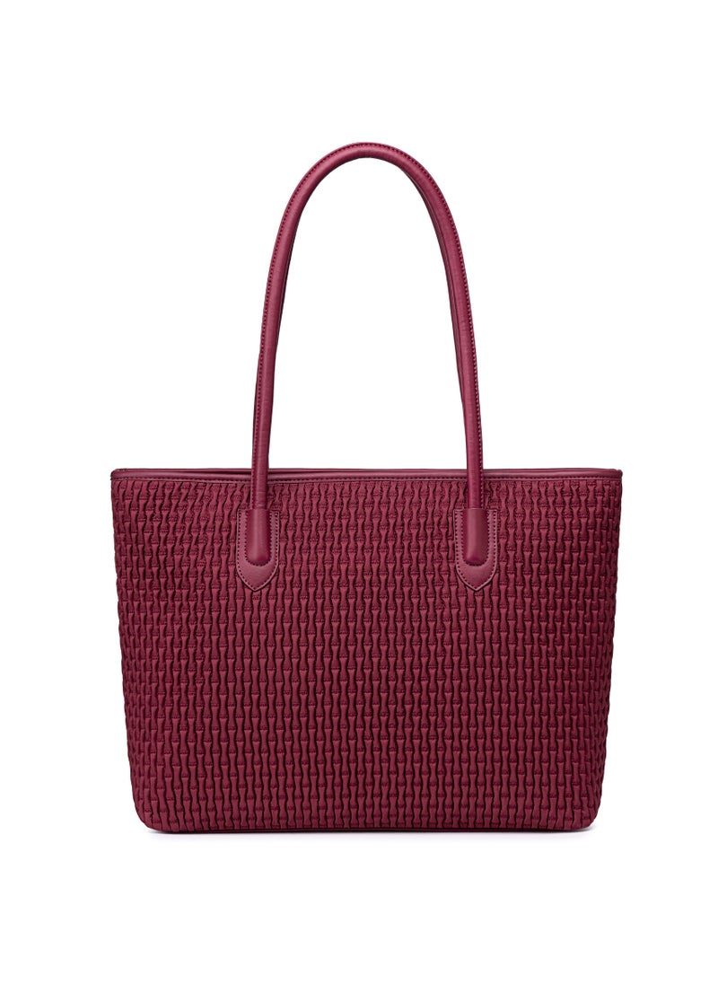 Chantria Premium Lightweight Tote Bag for Women Water Resistant Multifunctional Hand Bag with Separate Laptop and Tablet Compartment, CB00800-Burgundy  - Image 3