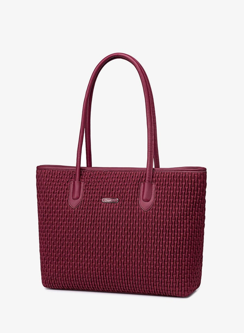 Chantria Premium Lightweight Tote Bag for Women Water Resistant Multifunctional Hand Bag with Separate Laptop and Tablet Compartment, CB00800-Burgundy - Image 1