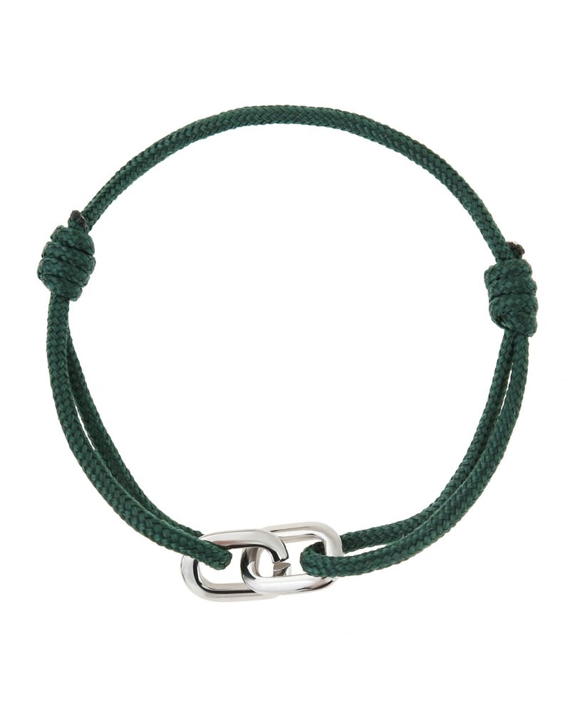 Made by Nami Nautical Bracelets for Men Adjustable and Waterproof Rope Bracelet for Men with Stainless Steel Charm Gift for Him (Emerald Green Silver) - Image 4