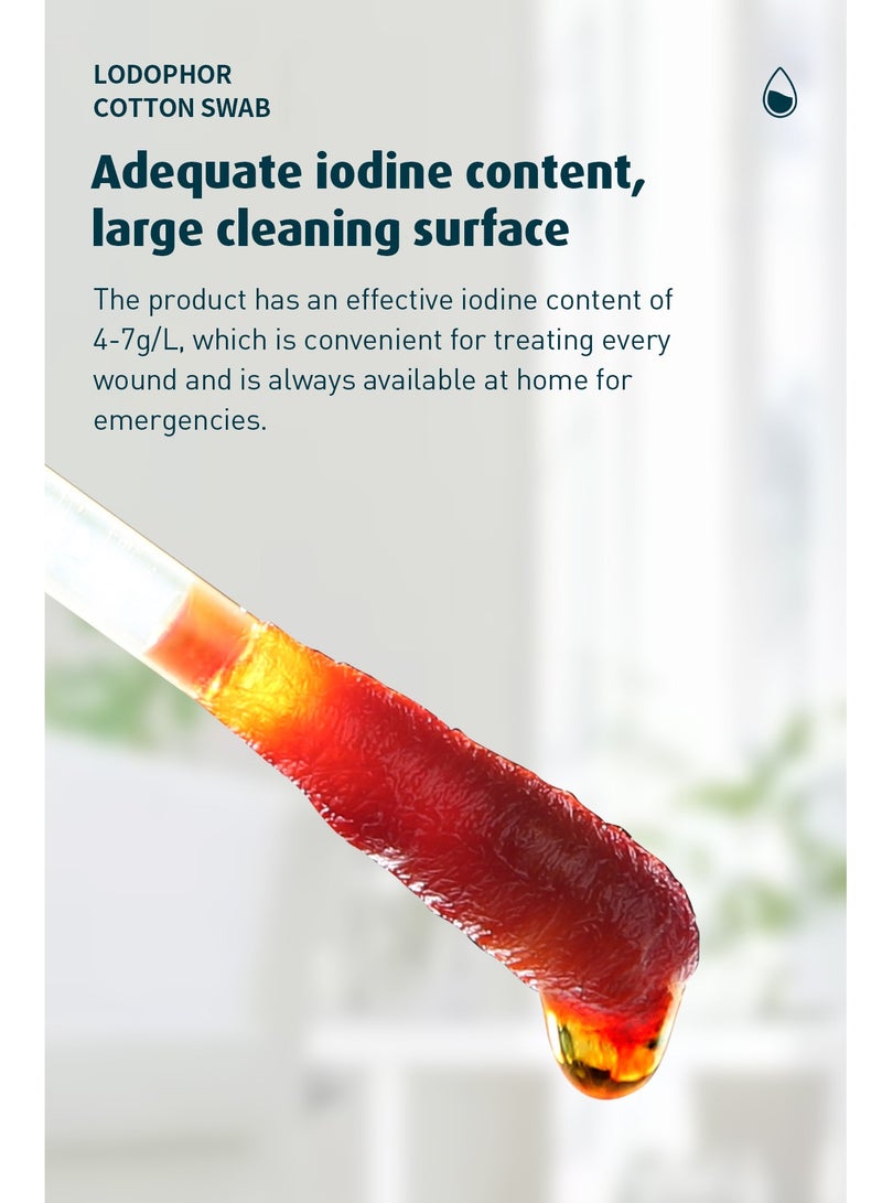 Be a better mom Medical Disposable Cotton Swabs Iodine Individually Iodophor Swabs Outdoor Supplies Packaged Cotton Swabs Iodine Swabs for Wound Treatment - Image 4