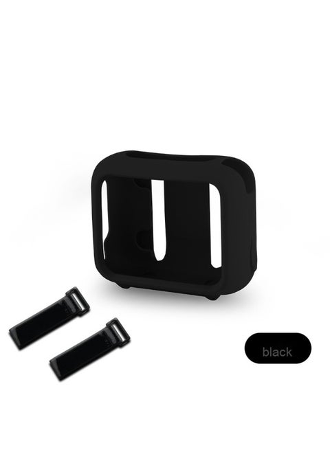 Silicone Case for JBL Go 4, Waterproof Portable Bluetooth Speaker Protective Sleeve, Ultra-Light Shockproof Cover with Carabine, Secure Fit, Black (Speaker Not Included)