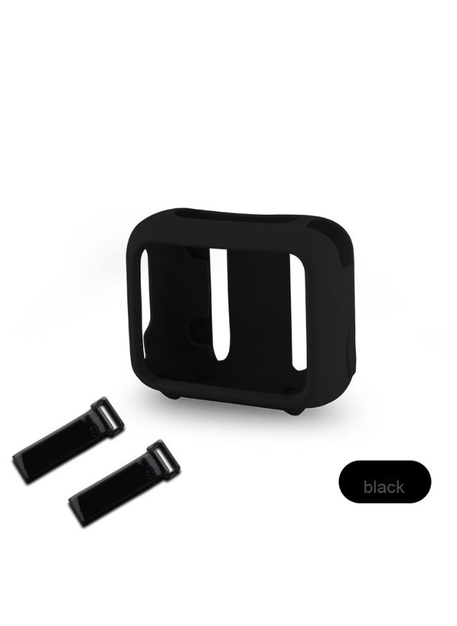 Silicone Case for JBL Go 4, Waterproof Portable Bluetooth Speaker Protective Sleeve, Ultra-Light Shockproof Cover with Carabine, Secure Fit, Black (Speaker Not Included)