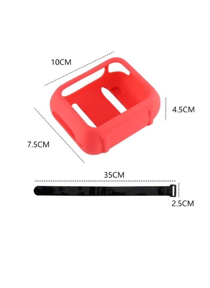Silicone Case for JBL Go 4, Waterproof Portable Bluetooth Speaker Protective Sleeve, Ultra-Light Shockproof Cover with Carabine, Secure Fit, Black (Speaker Not Included)
