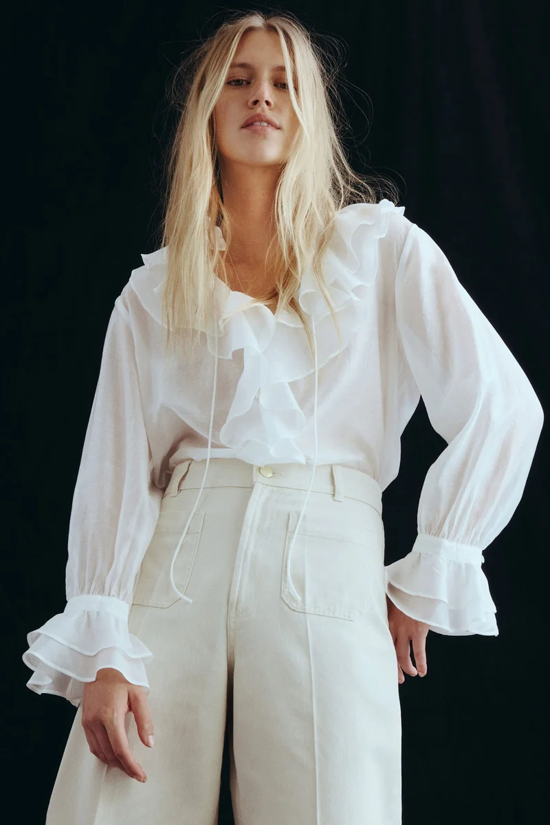 H&M Wide twill trousers